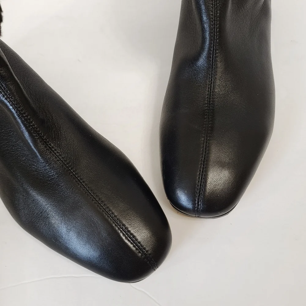 Mansur Gavriel | Cosy Boots in Black Lambskin Sheep Shearling Size 8 - Picture 6 of 14